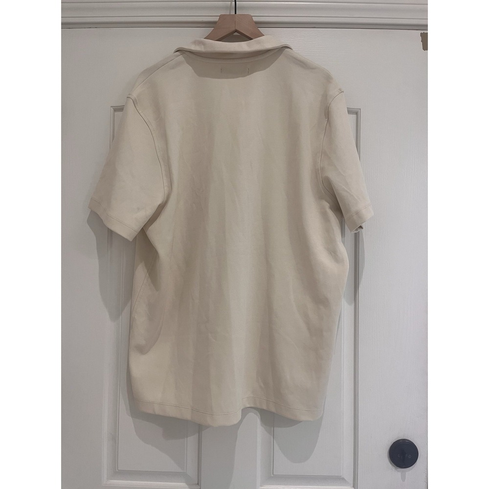 NWT OAK + FORT Capsule Athleisure Minimalist 1/4 Zip Polo Men XL Birch Beige - Picture 4 of 7